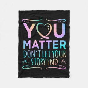 Problem Happy Suicide Awareness Support Graphic Fleece Blanket