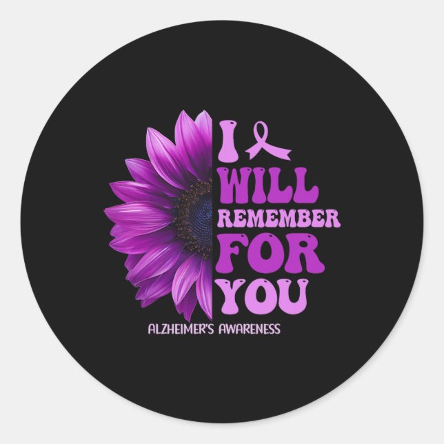 Problem Heimer Purple Heimer's Awareness 2  Classic Round Sticker (Front)