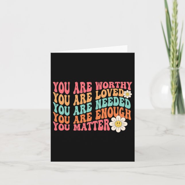 Problem Kindness Be Kind Groovy Mental Health Awar Card (Front)