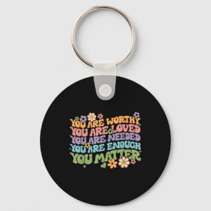 Problem Kindness Be Kind Groovy Mental Health Awar Keychain