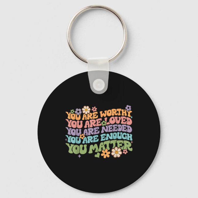 Problem Kindness Be Kind Groovy Mental Health Awar Keychain (Front)