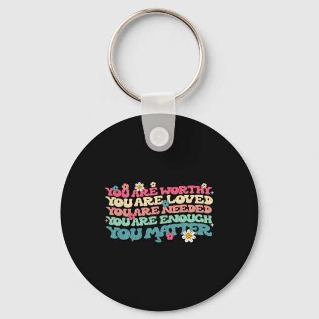 Problem Kindness Be Kind Groovy Mental Health Awar Keychain (Front)