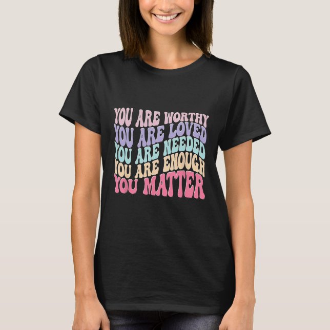 Problem Kindness Be Kind Groovy Mental Health Awar T-Shirt (Front)