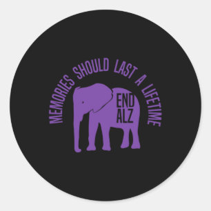 Problem Purple Elephant And Text Heimer1 Classic Round Sticker