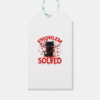 Problem Solved Black cat  Gift Tags