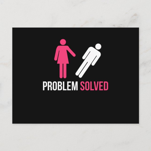 Problem Solved Funny Divorce Breakup Disband Gift  Postcard (Front)