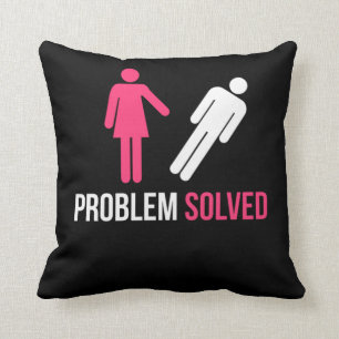 Problem Solved Funny Divorce Breakup Disband Gift  Throw Pillow