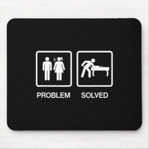 Problem Solved Funny Pool Billiards Player T Shirt Mouse Pad