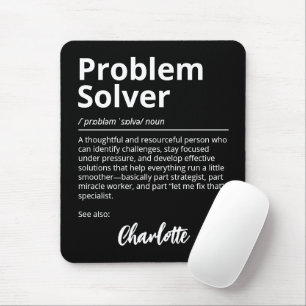 Problem Solver Funny Definition Black Mouse Pad