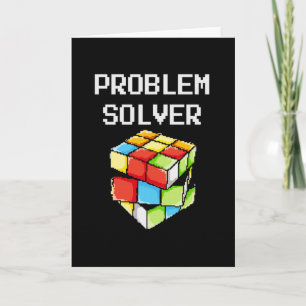 Problem Solver Puzzle Cube Math Nerd Card