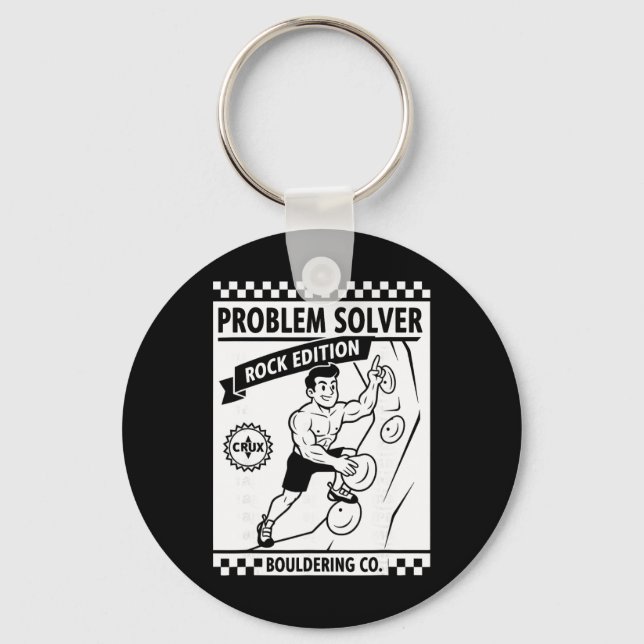 Problem Solver Rock Edition Climbing Wall Fun  Keychain (Front)