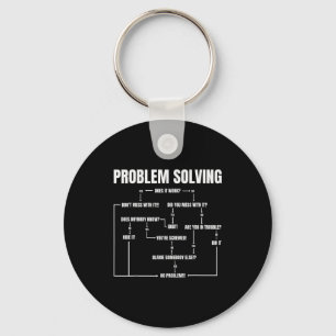 Problem Solving Chart Geek Nerd Computer Programme Keychain