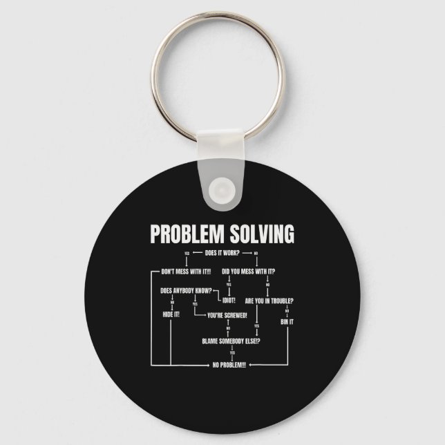 Problem Solving Chart Geek Nerd Computer Programme Keychain (Front)