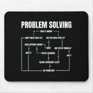 Problem Solving Chart Geek Nerd Computer Programme Mouse Pad