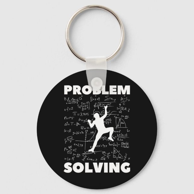 Problem Solving Climber Gift  Rock Climbing Boulde Keychain (Front)