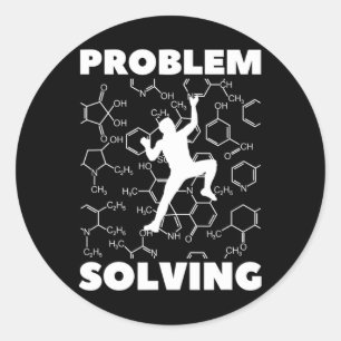 Problem Solving Climber, Rock Climbing Chemistry, Classic Round Sticker