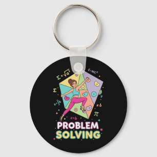 Problem Solving Climbing Math Fun Rock Bouldering  Keychain