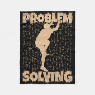 Problem Solving Funny Rock Climbing Bouldering Pun Fleece Blanket