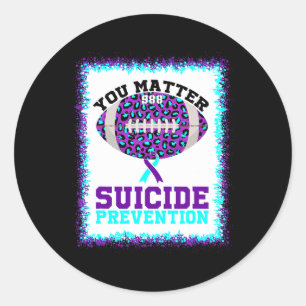 Problem Suicide Prevention Awareness American Foot Classic Round Sticker