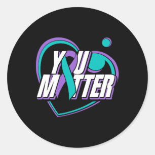 Problem - Suicide Prevention Awareness - Teal Purp Classic Round Sticker