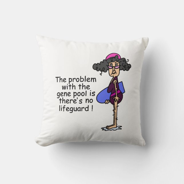 Problem With the Gene Pool Throw Pillow (Front)