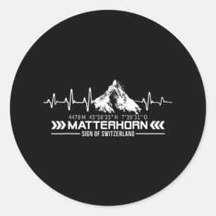 Problemhorn Switzerland Alps Zermatt Hiking Mounta Classic Round Sticker