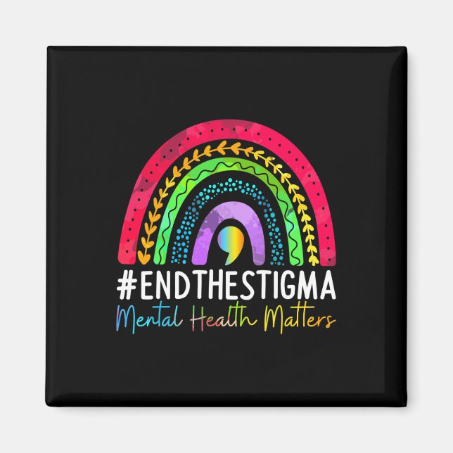 Problems End The Stigma Rainbow Boho 1  Magnet (Front)