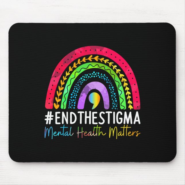 Problems End The Stigma Rainbow Boho 1  Mouse Pad (Front)