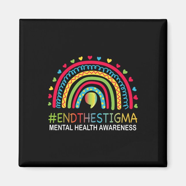 Problems End The Stigma Rainbow Boho  Magnet (Front)