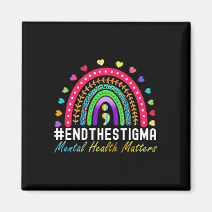 Problems End The Stigma Rainbow Leopard Boho  Magnet