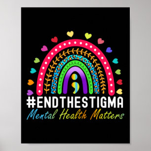Problems End The Stigma Rainbow Leopard Boho  Poster