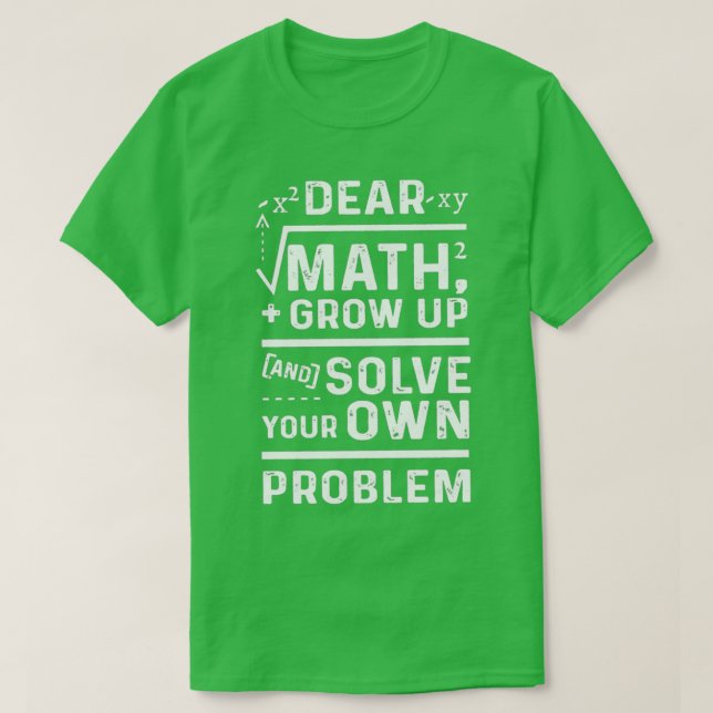 Problems Funny Math T-Shirt (Design Front)