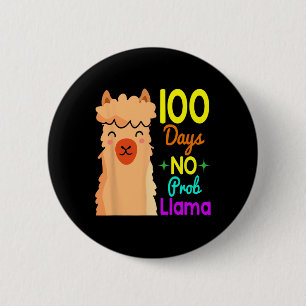 Probllama 100 Days Of School Cute 100th Day Boys G 2 Inch Round Button