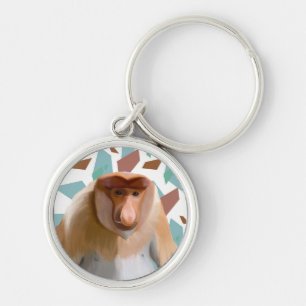 Proboscis Monkey Endangered Species Keychain