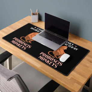 Proboscis Monkey Funny Long Nosed Monkeys Desk Mat