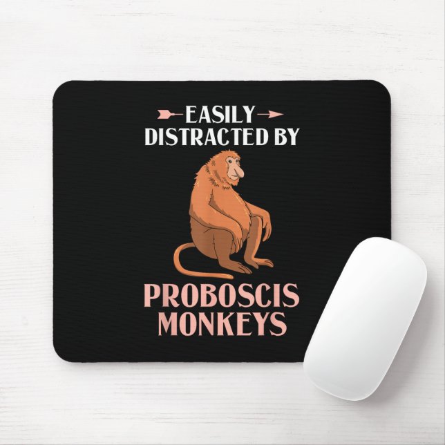 Proboscis Monkey Funny Long Nosed Monkeys Mouse Pad (With Mouse)