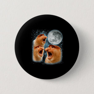 Proboscis monkey lover galaxy moon wildlife animal 2 inch round button