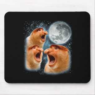 Proboscis monkey lover galaxy moon wildlife animal mouse pad