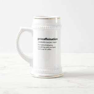 Procaffeination Funny Dictionary Definition Beer Stein