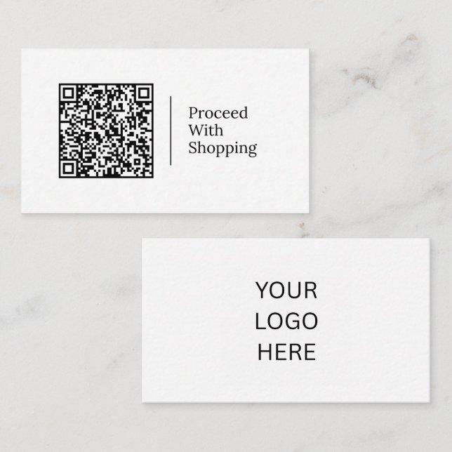 Proceed With Shopping | Customizable QR code Logo Business Card (Front/Back)