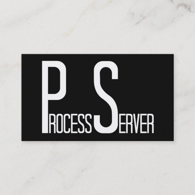 Process Server Black Simple Business Card (Front)