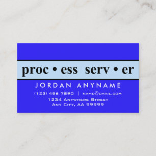 Process Server Blue Stripe Business Card