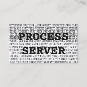 Process Server Legal Words Business Card