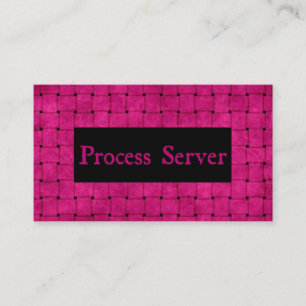Process Server Pink Weaved Business Card