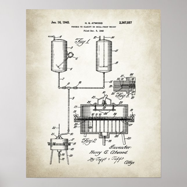 Process to clarify or chillproof whisky poster (Front)