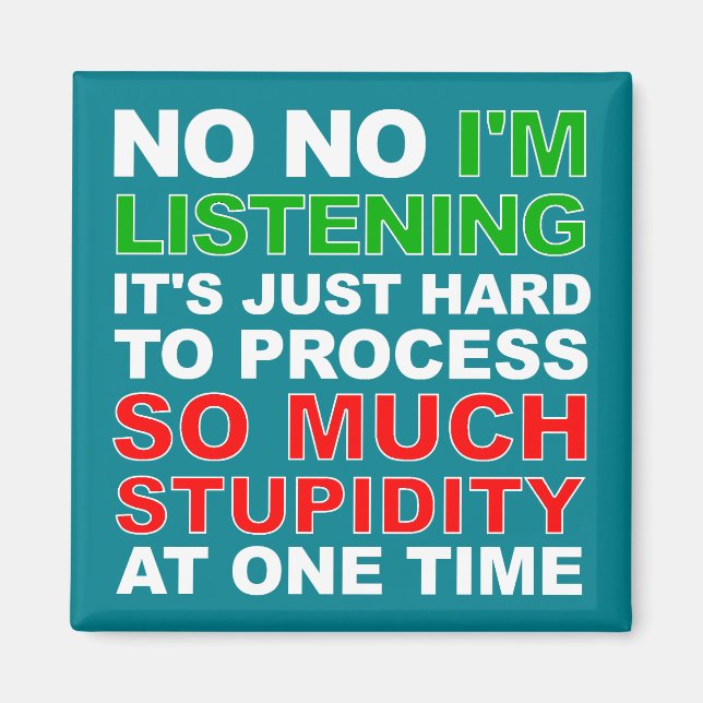 Process Your Stupidity Funny Fridge Magnet (Front)