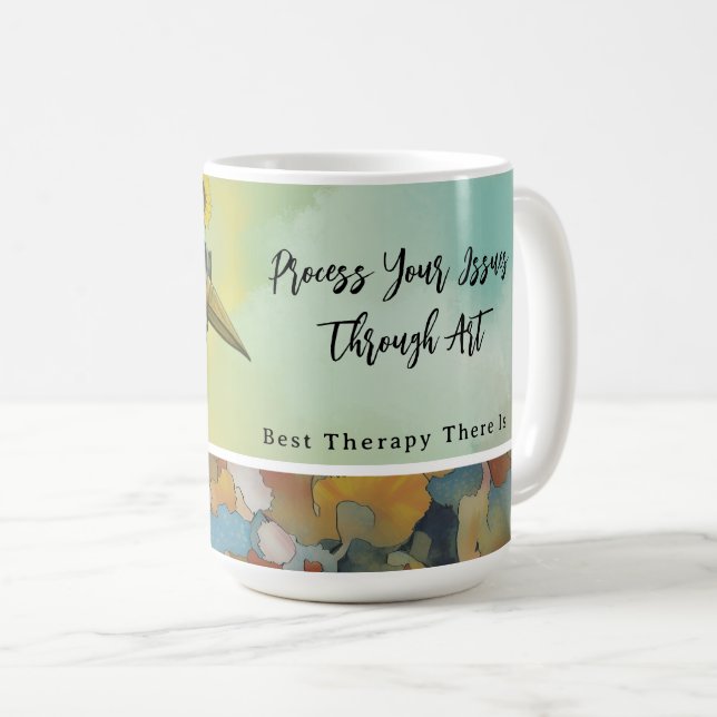 Process Your Trauma Through Art Mug. Coffee Mug (Front Right)