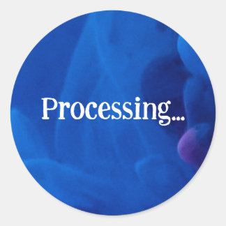 Processing in Blue Background Classic Round Sticker