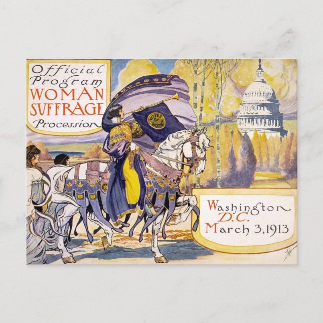 Procession au suffrage féminin par carte postale W (Devant)
