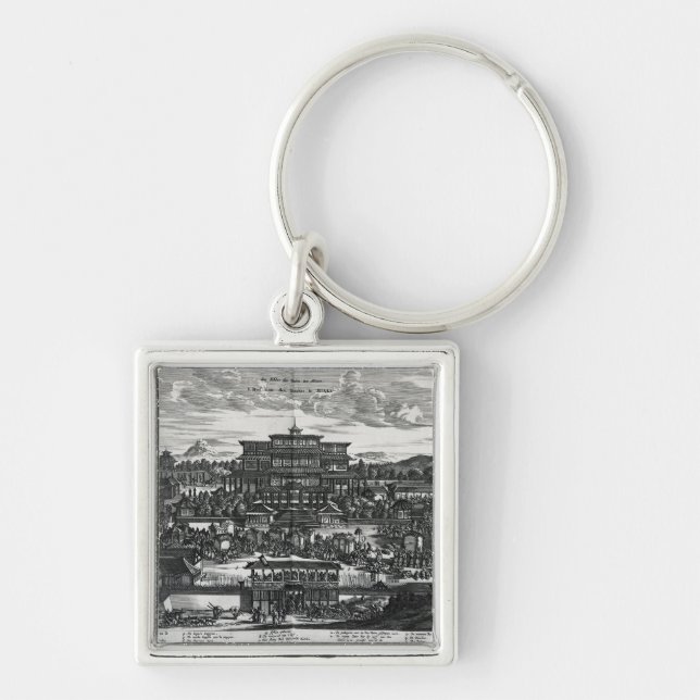 Procession from Macau, an illustration Keychain (Front)